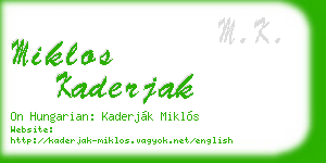 miklos kaderjak business card