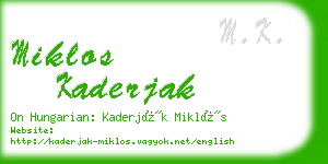 miklos kaderjak business card